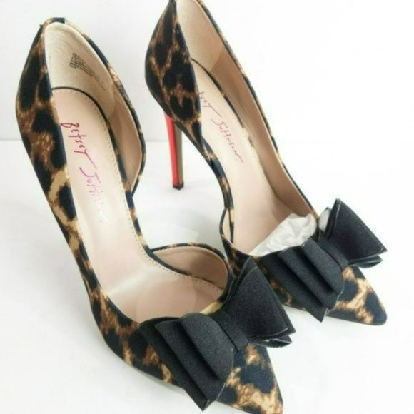 Betsy Johnson Prince-P Leopard Heels -7 - Picture 6 of 8